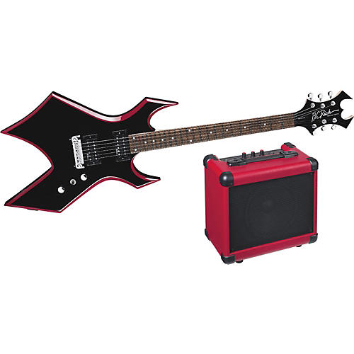 Red Bevel Warlock Electric Guitar and Amp Pack