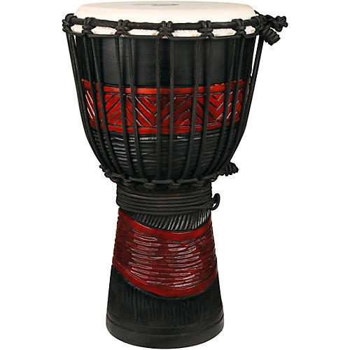 X8 Drums Red Black Djembe 9 x 16 in.