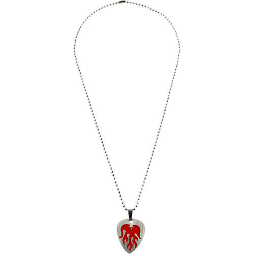 Red Flame Guitar Pick Necklace