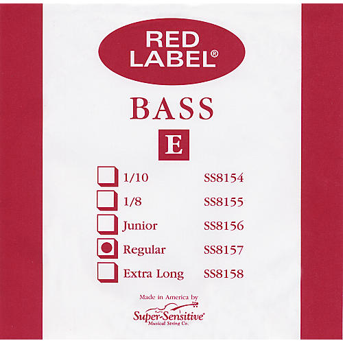 Super Sensitive Red Label 3/4 Size Double Bass Strings 3/4 E String