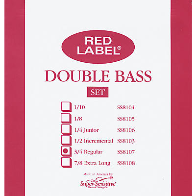 Super Sensitive Red Label 3/4 Size Double Bass Strings