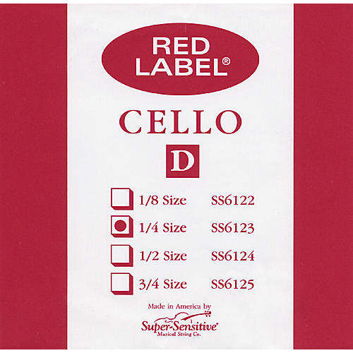 Super Sensitive Red Label Cello D String 1/4