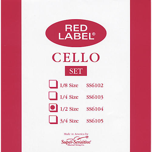 Super Sensitive Red Label Cello String Set 1/2
