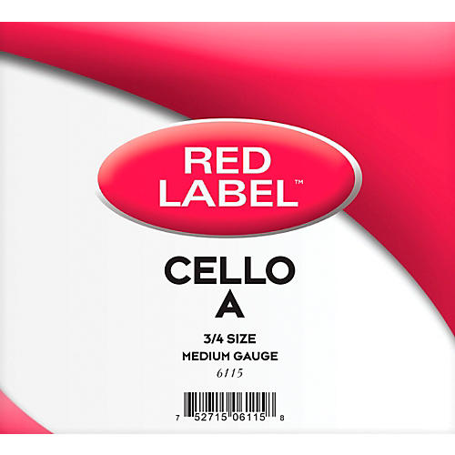 Super Sensitive Red Label Series Cello A String 3/4 Size, Medium