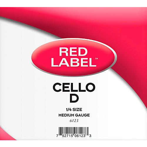 Super Sensitive Red Label Series Cello D String 1/4 Size, Medium