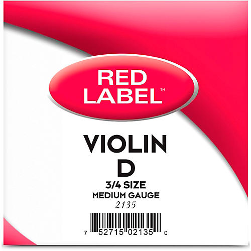 Super Sensitive Red Label Series Violin D String 3/4 Size, Medium