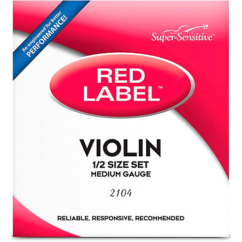 Super Sensitive Red Label Series Violin String Set 1/2 Size, Medium