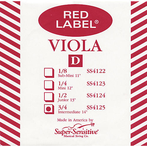 Super Sensitive Red Label Viola D String Intermediate