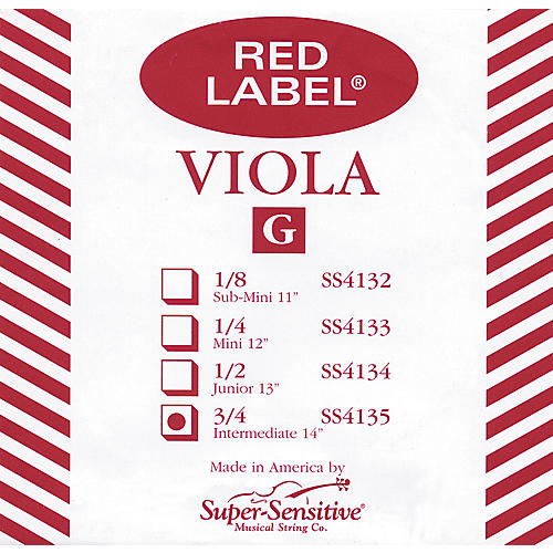 Super Sensitive Red Label Viola G String Intermediate