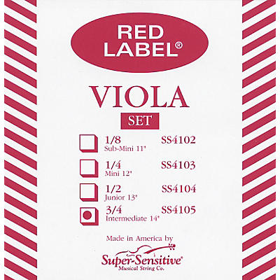 Super Sensitive Red Label Viola String Set
