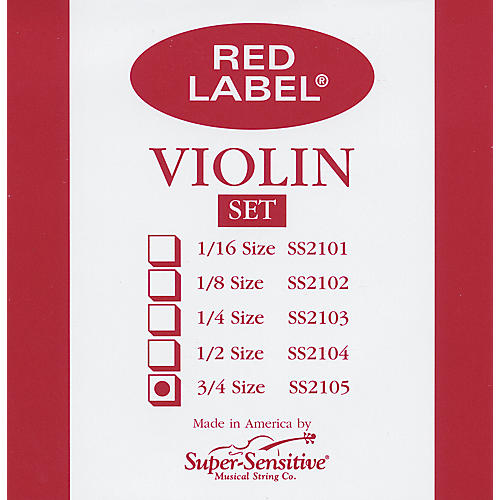Super Sensitive Red Label Violin String Set 3/4
