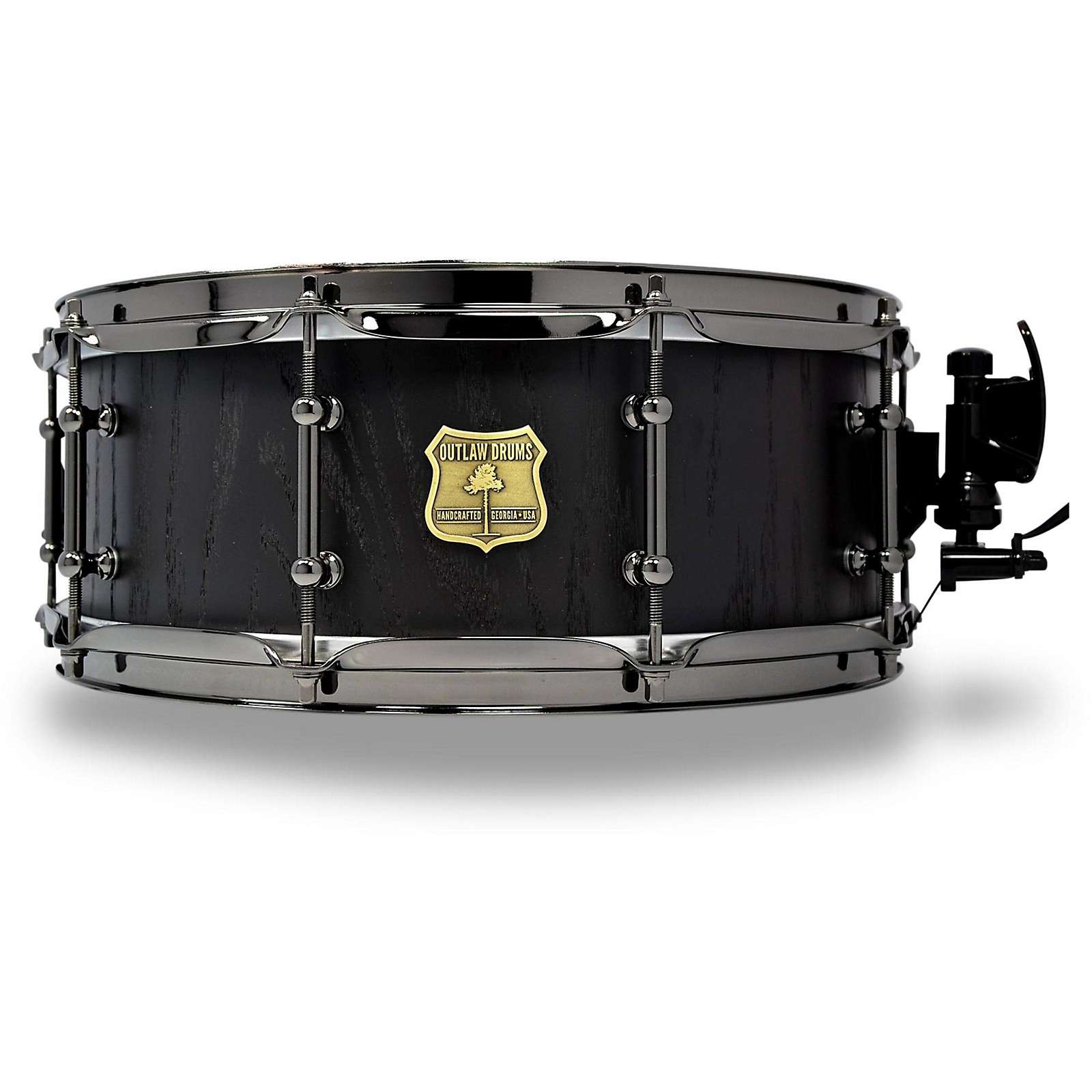 OUTLAW DRUMS Red Oak Stave Snare Drum with Black Chrome Hardware