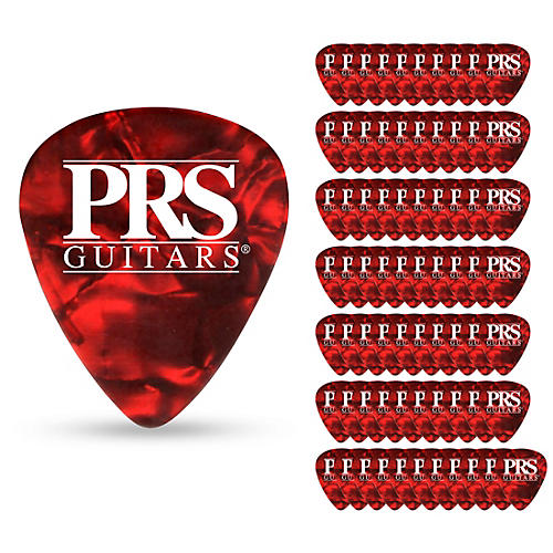 PRS Red Tortoise Celluloid Guitar Picks Medium 72 Pack