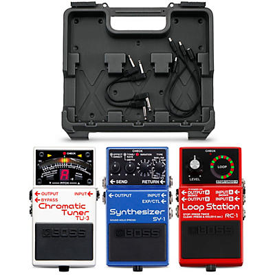 BOSS Red, White and Blue Pedal Pack (RC-1, TU-3, SY-1) with Free BCB-30 Pedalboard