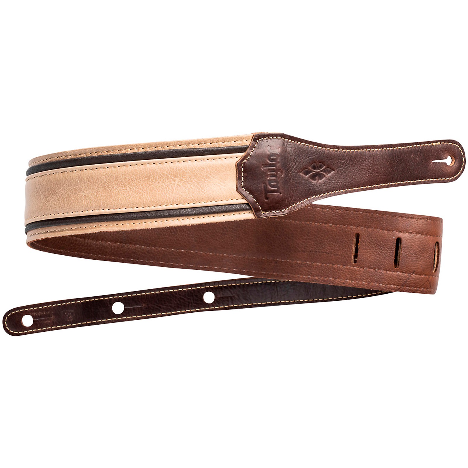 Taylor Reflections Leather Guitar Strap Spruce Brown and Tan 2.5 in