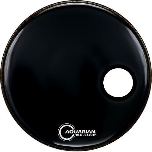 Aquarian Regulator Black Resonant Kick Drum Head Black 20 in.