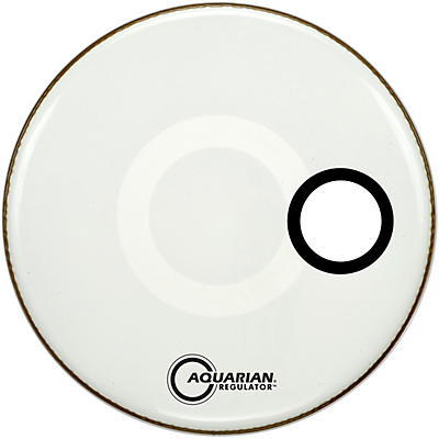 Aquarian Regulator RSM Off-Set Hole Bass Drum Head Gloss White