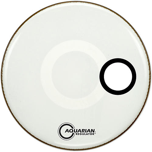 Aquarian Regulator RSM Off-Set Hole Bass Drum Head Gloss White 18 in.