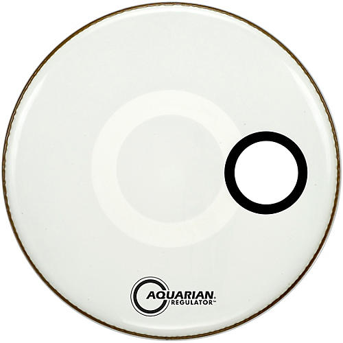 Aquarian Regulator RSM Off-Set Hole Bass Drum Head Gloss White 20 in.