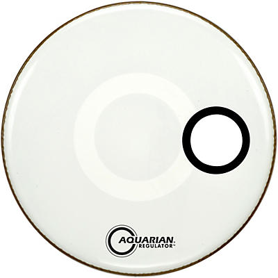 Aquarian Regulator RSM Off-Set Hole Bass Drum Head Gloss White