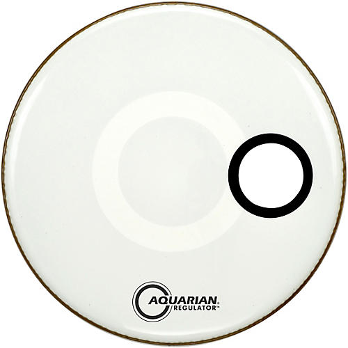 Aquarian Regulator RSM Off-Set Hole Bass Drum Head Gloss White 22 in.