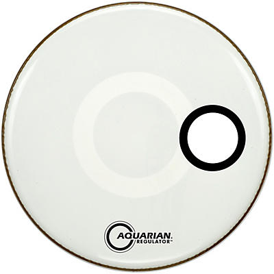 Aquarian Regulator RSM Off-Set Hole Bass Drum Head Gloss White