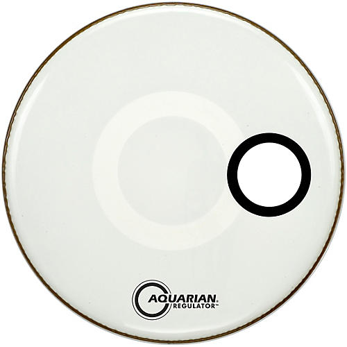 Aquarian Regulator RSM Off-Set Hole Bass Drum Head Gloss White 26 in.