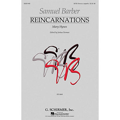 G. Schirmer Reincarnations - No. 1: Mary Hynes (SATB a cappella) SATB composed by Samuel Barber