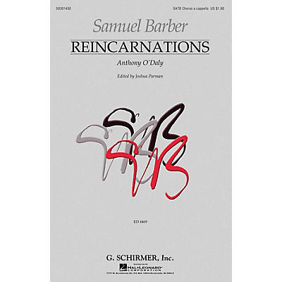G. Schirmer Reincarnations - No. 2: Anthony O'Daly SATB a cappella by Samuel Barber edited by Joshua Parman