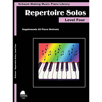 SCHAUM Repertoire Solos Level Four Educational Piano Book by Wesley Schaum (Level Inter)
