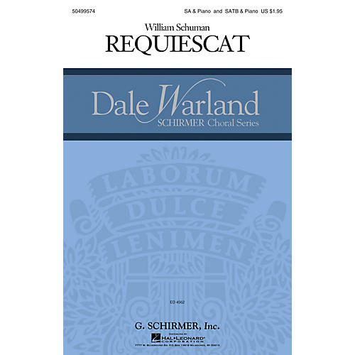 G. Schirmer Requiescat (Dale Warland Choral Series) SSAA composed by William Schuman