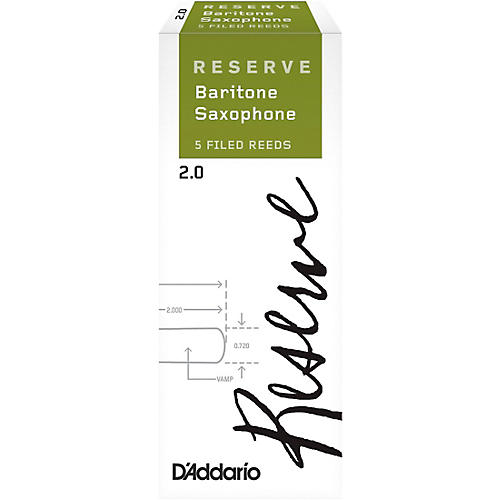 D'Addario Woodwinds Reserve Baritone Saxophone Reeds, 5-Pack 2