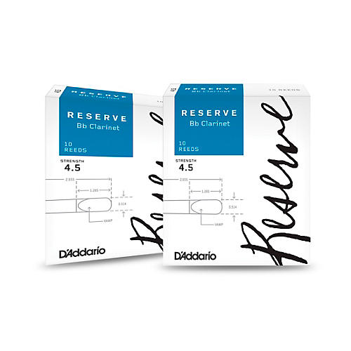 D'Addario Woodwinds Reserve Bb Clarinet Reeds 10-Pack, 2 Box Special 4.5
