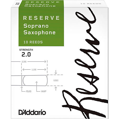 D'Addario Woodwinds Reserve Soprano Saxophone Reeds 10-Pack Strength 2