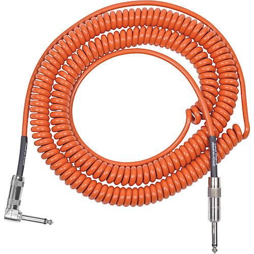 Lava Retro Coil 20-Foot Silent Instrument Cable Straight-Right Angle, Assorted Colors Orange