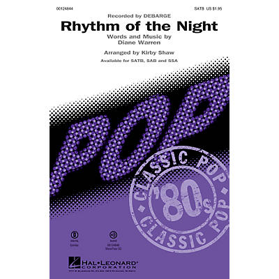 Hal Leonard Rhythm of the Night SATB by DeBarge arranged by Kirby Shaw