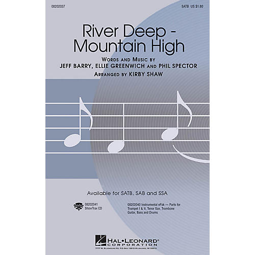 Hal Leonard River Deep - Mountain High SATB by Tina Turner arranged by Kirby Shaw