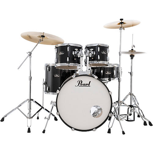 Pearl Roadshow 5-Piece Drum Set With Hardware and SABIAN PX Cymbals Jet Black