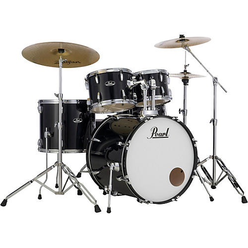 Pearl Roadshow 5-Piece Drum Set with Hardware and Zildjian Planet Z Cymbals Jet Black
