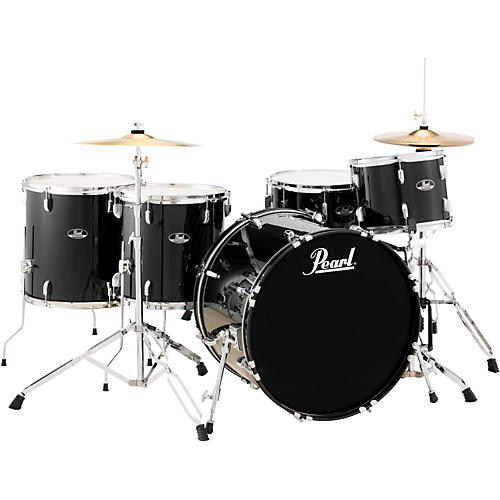 Pearl Roadshow 5-Piece Rock Drum Set Condition 1 - Mint Jet Black