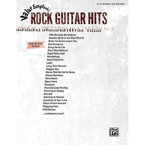 Rock Guitar Hits (Value Songbooks Series) Easy Guitar Series Softcover Performed by Various