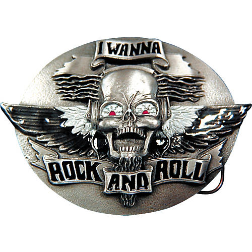 Rock and Roll Skull Belt Buckle