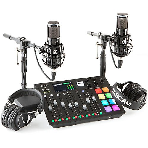 RODECaster Pro Kit de podcast para 1- Persona con micrófono