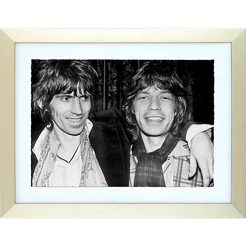 Rolling Stones Glimmer Twins Black and White Framed Print