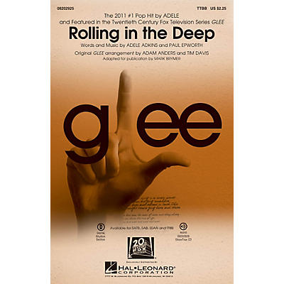 Hal Leonard Rolling in the Deep TTBB by Adele arranged by Adam Anders