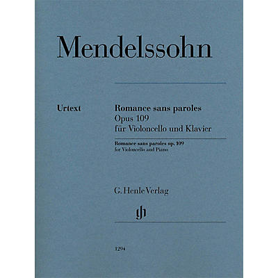 G. Henle Verlag Romances sans paroles, Op. 109 (Cello and Piano) Henle Music Folios Series Softcover