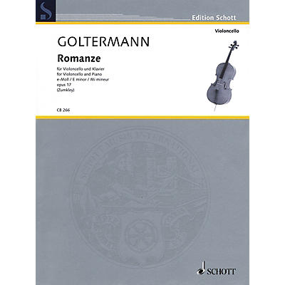 Schott Romanze in E minor, Op. 17 (for Cello and Piano) String Series Softcover