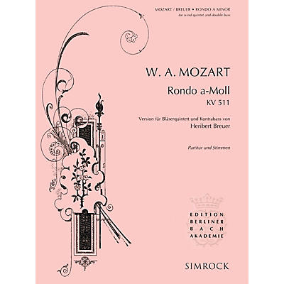 SIMROCK Rondo in A Minor, K. 511 Series Composed by Wolfgang Amadeus Mozart