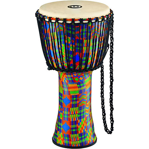 MEINL Rope Tuned Djembe with Synthetic Shell and Goat Skin Head 12 in. Kenyan Quilt