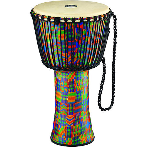 MEINL Rope Tuned Djembe with Synthetic Shell and Goat Skin Head 14 in. Kenyan Quilt